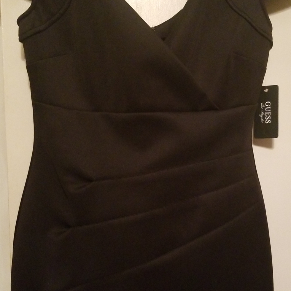 Guess Black Capped Sleeve Emily Midi Dress - Picture 3 of 5